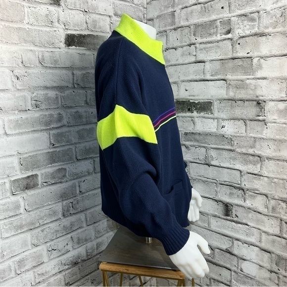 Vintage Jardi Full Zip Sweater with Neon Lines - Picture 4 of 8